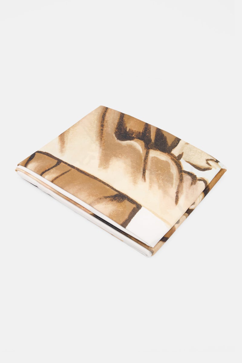 allure Fan Dog Shower Curtain, Brown Combo - Image 3
