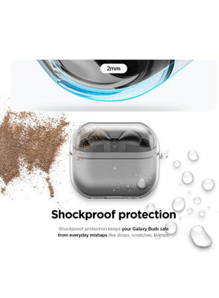 Samsung Galaxy Buds 3 & Pro Case with Cleaner Kit, Clear Case with Carabiner, Premium TPU Cover, Wireless Charging, Headphone Accessories (Clear) - view 2