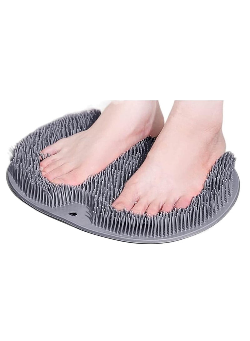 إسكدنيا سجادة تنظيف القدمين مثبتة على الحائط، أداة تدليك الظهر، ملحق استحمام، شعيرات ناعمة، أكواب شفط غير قابلة للانزلاق، سجادة سيليكون لتنظيف وتقشير وتدليك القدمين (قد يختلف اللون) - Image 1