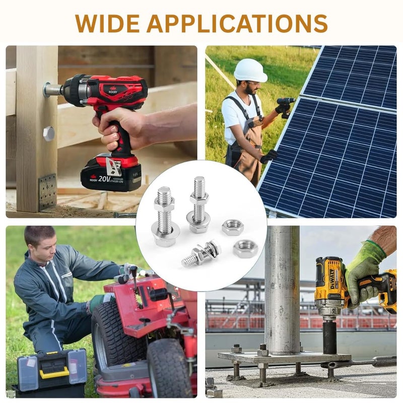 GENERASIS طقم صواميل وبراغي | مقياس م3 م4 م5 | براغي سداسية من الفولاذ المقاوم للصدأ 304، صواميل وغسالات مع مجموعة تخزين (عبوة من 546 قطعة) - Image 3