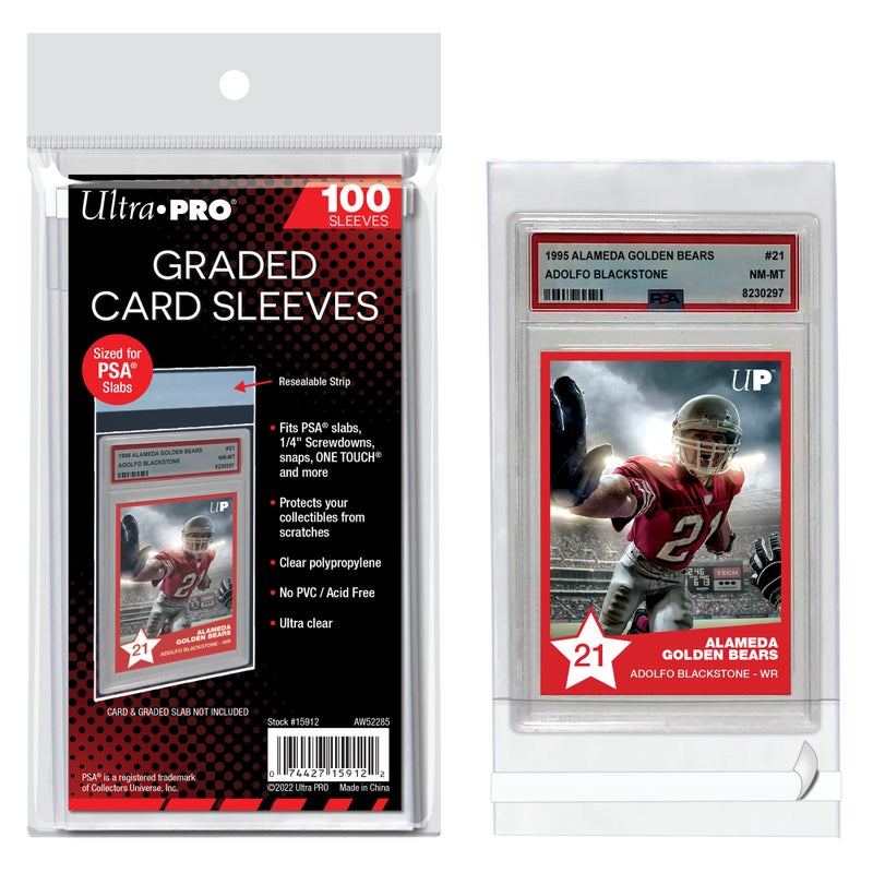 Ultra PRO  PSA Graded Card Slab Resealable Sleeves 100 ct  Ultimate Collectible Sports Cards Protection Trading Cards  Graded Cards Keep Valuable Card Slabs Clean  Safe Against Scratches - Image 1
