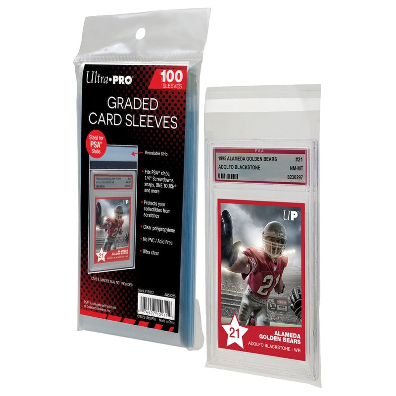Ultra PRO  PSA Graded Card Slab Resealable Sleeves 100 ct  Ultimate Collectible Sports Cards Protection Trading Cards  Graded Cards Keep Valuable Card Slabs Clean  Safe Against Scratches - Image 2