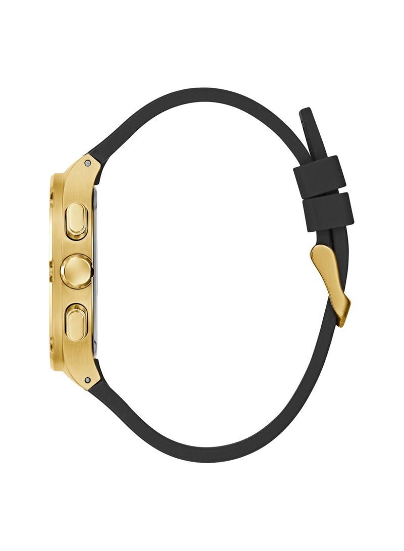 GUESS Mens Black Gold Green Dial Multi-function Watch - GW0571G3 - Image 4