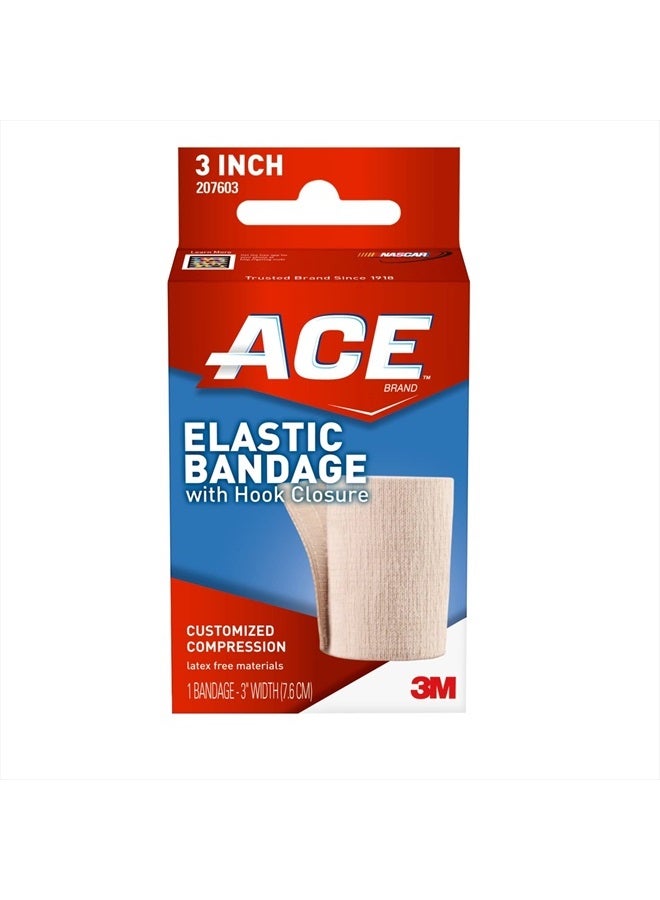 ACE 3" Elastic Bandage Wrap with Hook Closure, Beige, 2 Count - Image 1