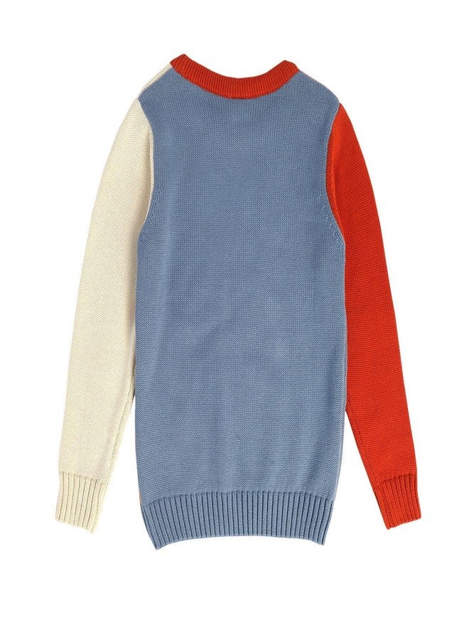 miniklub Boys Front Open Long Sleeve Knitted Cotton Multi Color Sweater (7-8Y) - Image 3