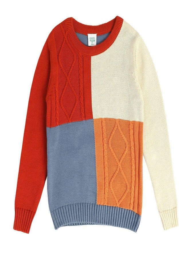 miniklub Boys Front Open Long Sleeve Knitted Cotton Multi Color Sweater (7-8Y) - Image 1