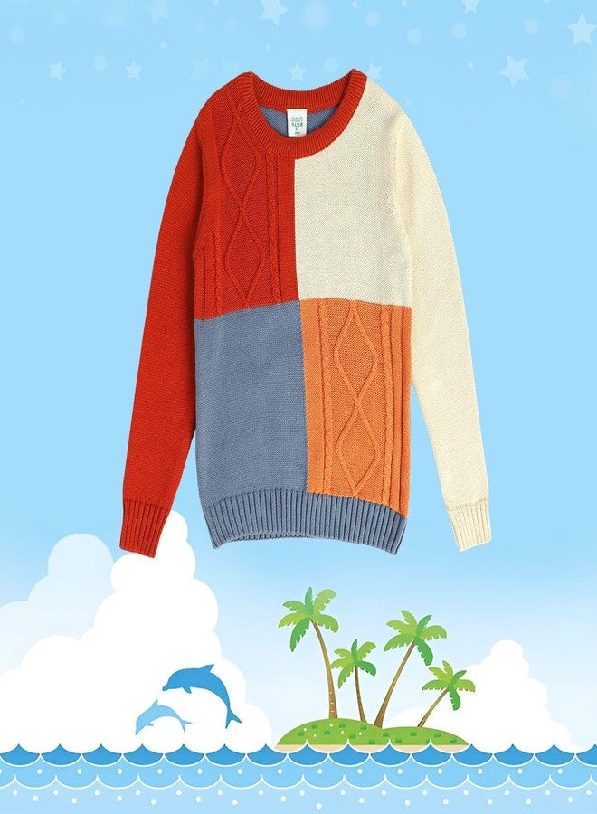 miniklub Boys Front Open Long Sleeve Knitted Cotton Multi Color Sweater (7-8Y) - Image 2
