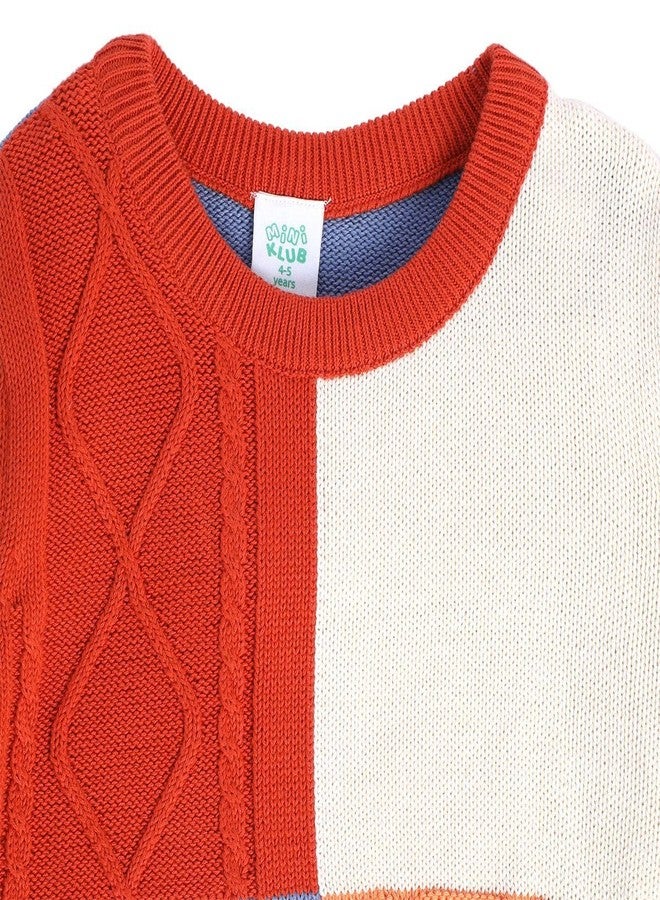 miniklub Boys Front Open Long Sleeve Knitted Cotton Multi Color Sweater (7-8Y) - Image 4