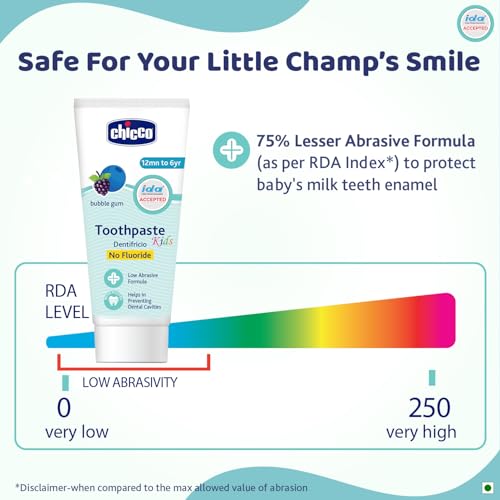 Chicco Toothpaste Bubble Gum 1-6Y 50g No Fluoride - Image 3