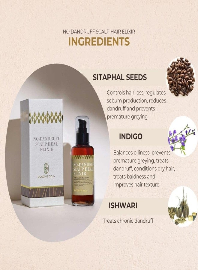 Roovedaa No Dandruff Scalp Premium Oil for Healthy Scalp & Hair | Natural Blend with Sitaphal Seed, Indigo and Ishwari | Eliminate Dandruff from Root - 100 ml - Image 4