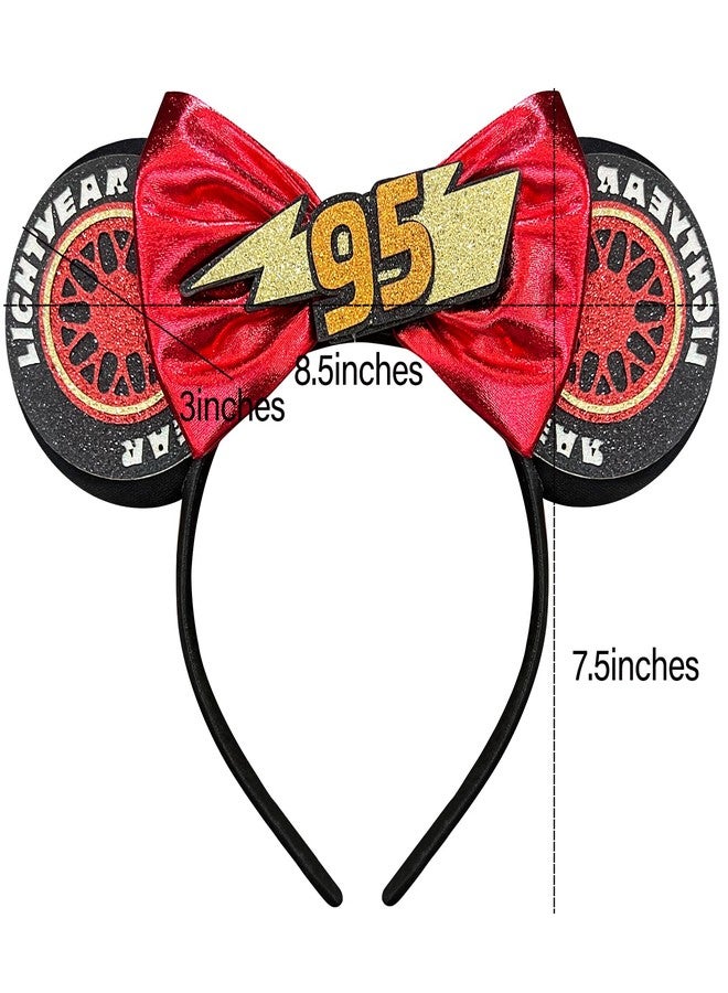 Bmobuo Mouse Ears Headband for Women Sequin Bows Cute Mouse Ears Headband Halloween Mouse Ears (02-Car) - Image 4