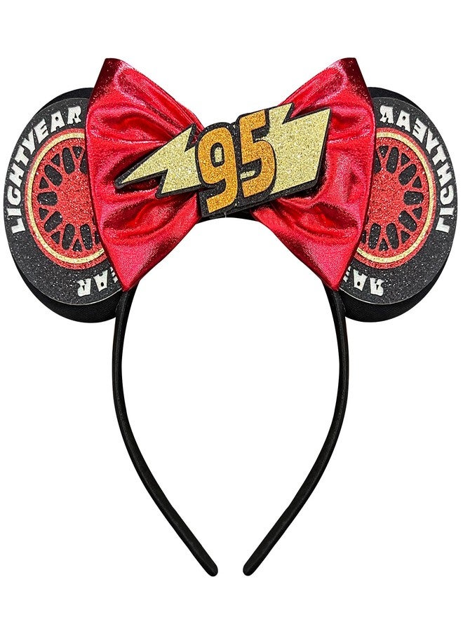 Bmobuo Mouse Ears Headband for Women Sequin Bows Cute Mouse Ears Headband Halloween Mouse Ears (02-Car) - Image 1