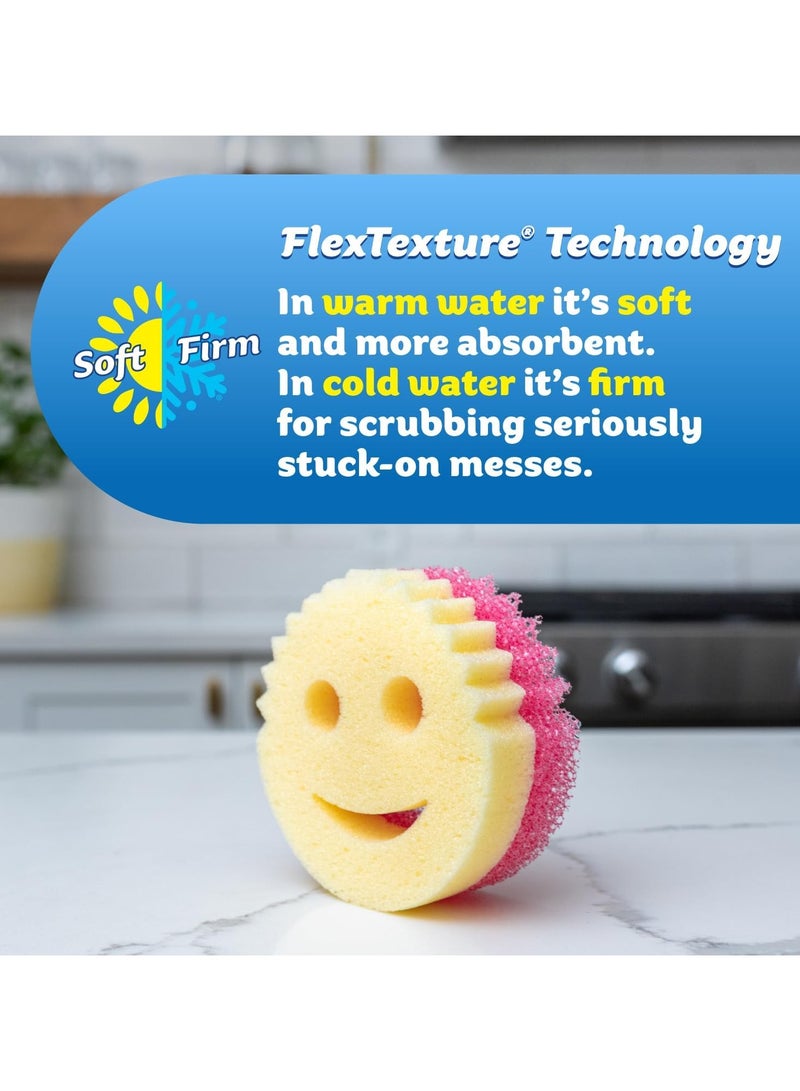 Scrub Daddy Scrub Mommy Sponge Set Scratch Free Sponges for Dishes and Home, Odor Resistant, Soft in Warm Water, Firm in Cold, Deep Cleaning, Dishwasher Safe, Multi-use, Functional, Ergonomic, 3ct - Image 3