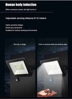 Ecoey LED Motion Sensor Floodlight Outdoor Sensitive Security Light Wall Light Floodlight for Parking Lot Courtyard Courtyard Passage Porch Entrance Black 19.5*15*3.2 CM  - Image 3