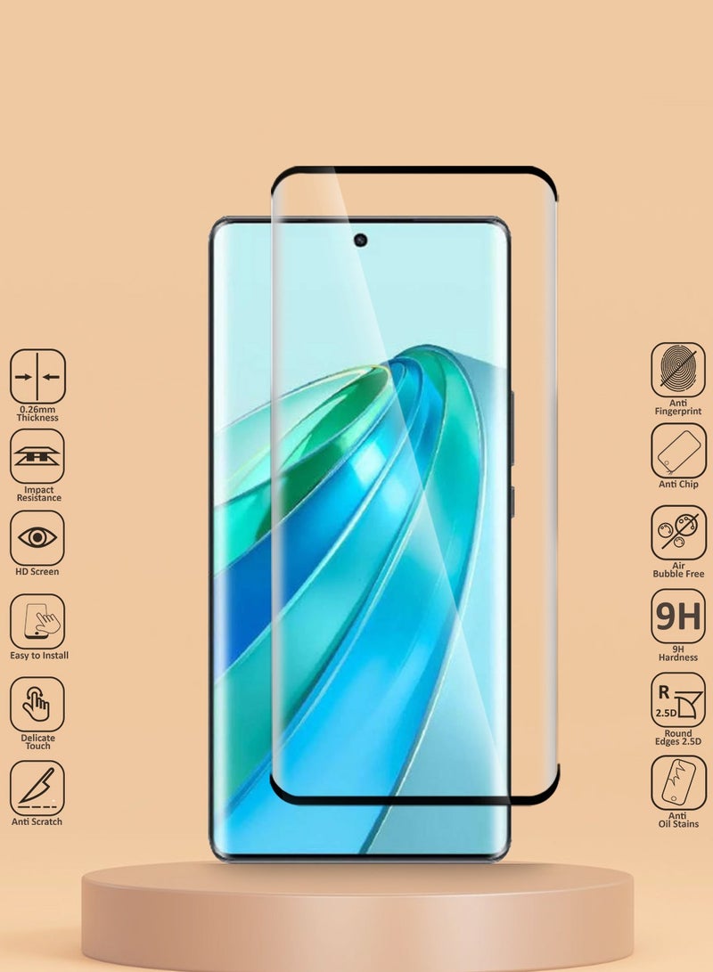 Techie Full Cover Curved 10H Hardness HD Tempered Glass Screen Protector for Honor X9a 5G - Anti-Scratch, Anti-Fingerprint, and Bubbles Free Technology - Image 2