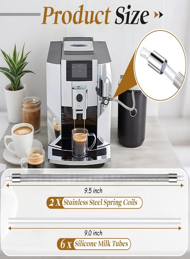 ElectricWise 2 Set Stainless Steel Milk Tubes with HP3 Adapter Compatible with Jura Coffee Machine E8/S8/Z6/Z10/J6/Z8/X8/GIGA X3/X3c/X8/X8c, Pipe Compatible with Jura Milk System Replacement Parts - Image 2