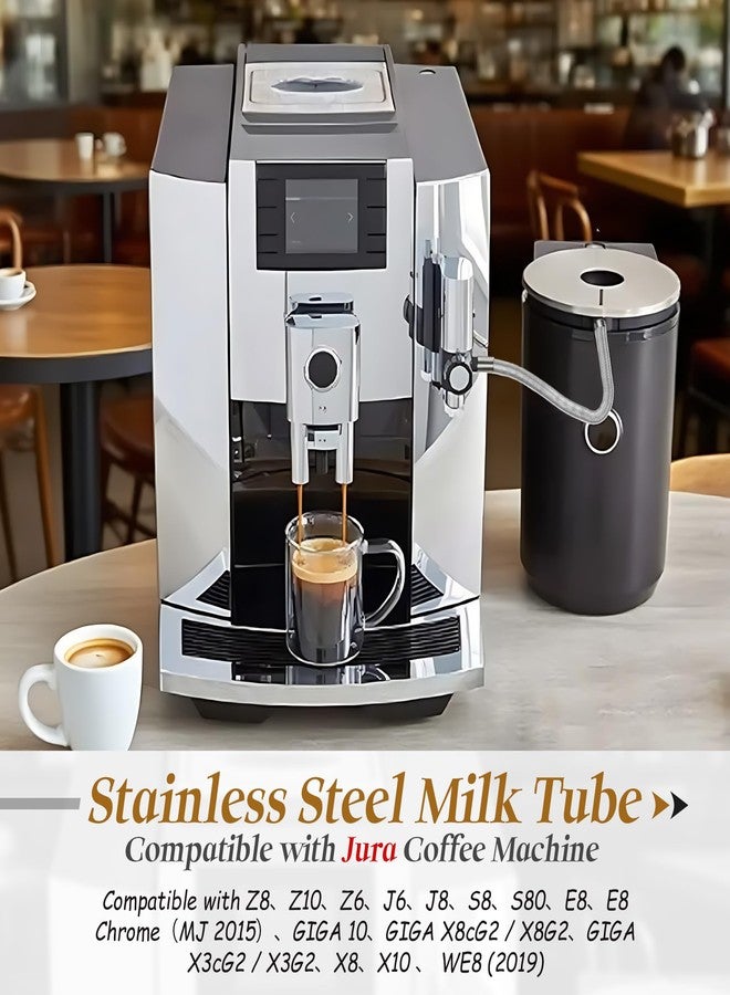 ElectricWise 2 Set Stainless Steel Milk Tubes with HP3 Adapter Compatible with Jura Coffee Machine E8/S8/Z6/Z10/J6/Z8/X8/GIGA X3/X3c/X8/X8c, Pipe Compatible with Jura Milk System Replacement Parts - Image 4