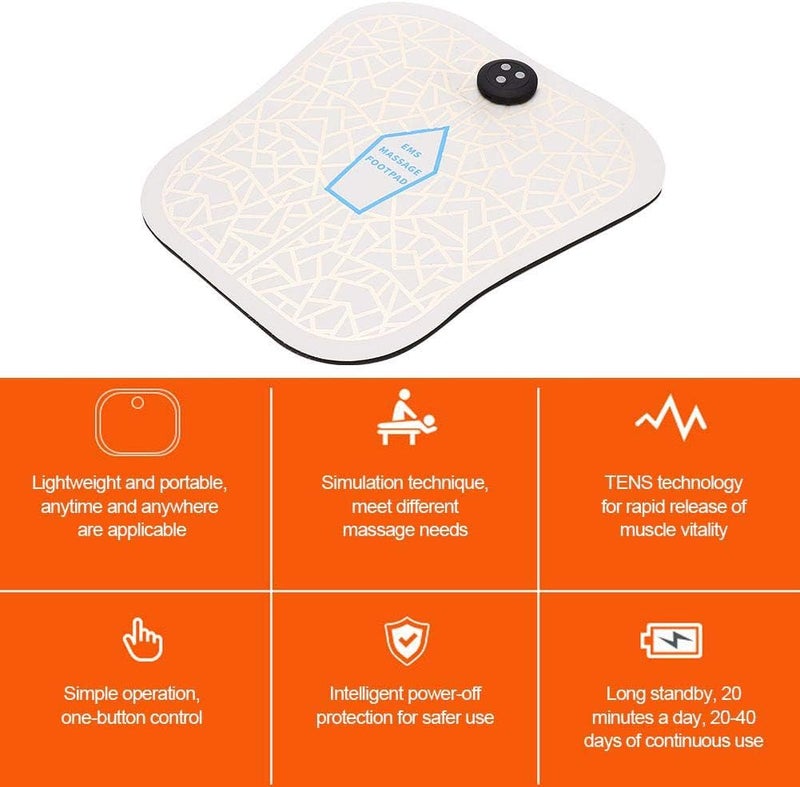 klarako Electronic Foot Massage Mat, Intelligent Foot Pad Massager Portable Muscle Stimulatior Feet Massage Promoting Blood Circulation Muscle Pain Relief For Child And Adult - Image 3