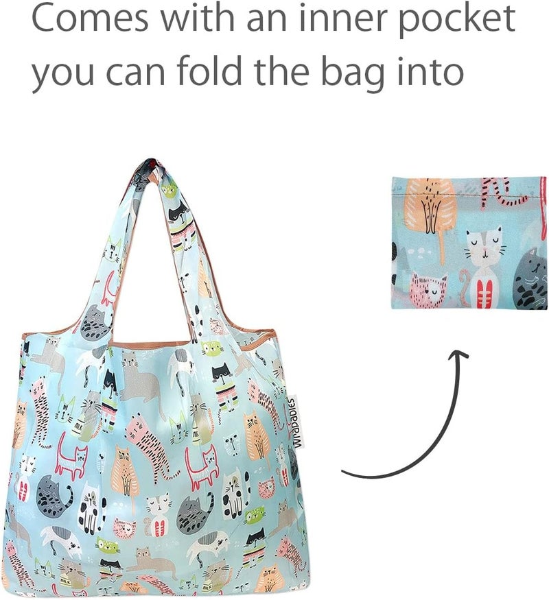 allydrew Foldable Tote Nylon Reusable Grocery Bag (Set of 2) - Image 4