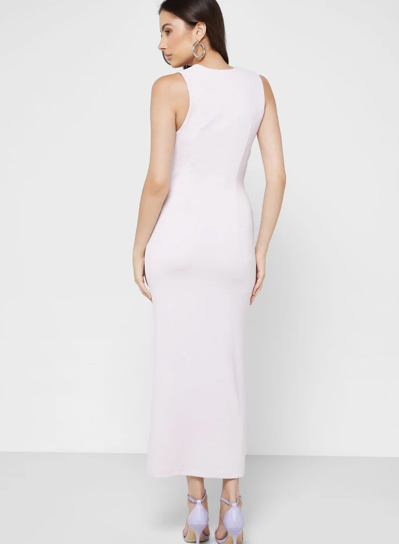 Finders Keepers Plunge Neck Cut Out Detail Dress