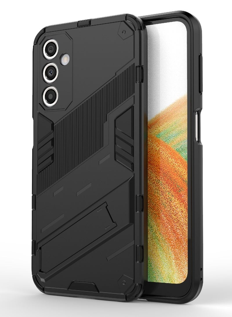Punk Armor 2 in 1 PC Tpu Shockproof Phone Case with Invisible Holder For Samsung Galaxy A14 (black) - Image 1