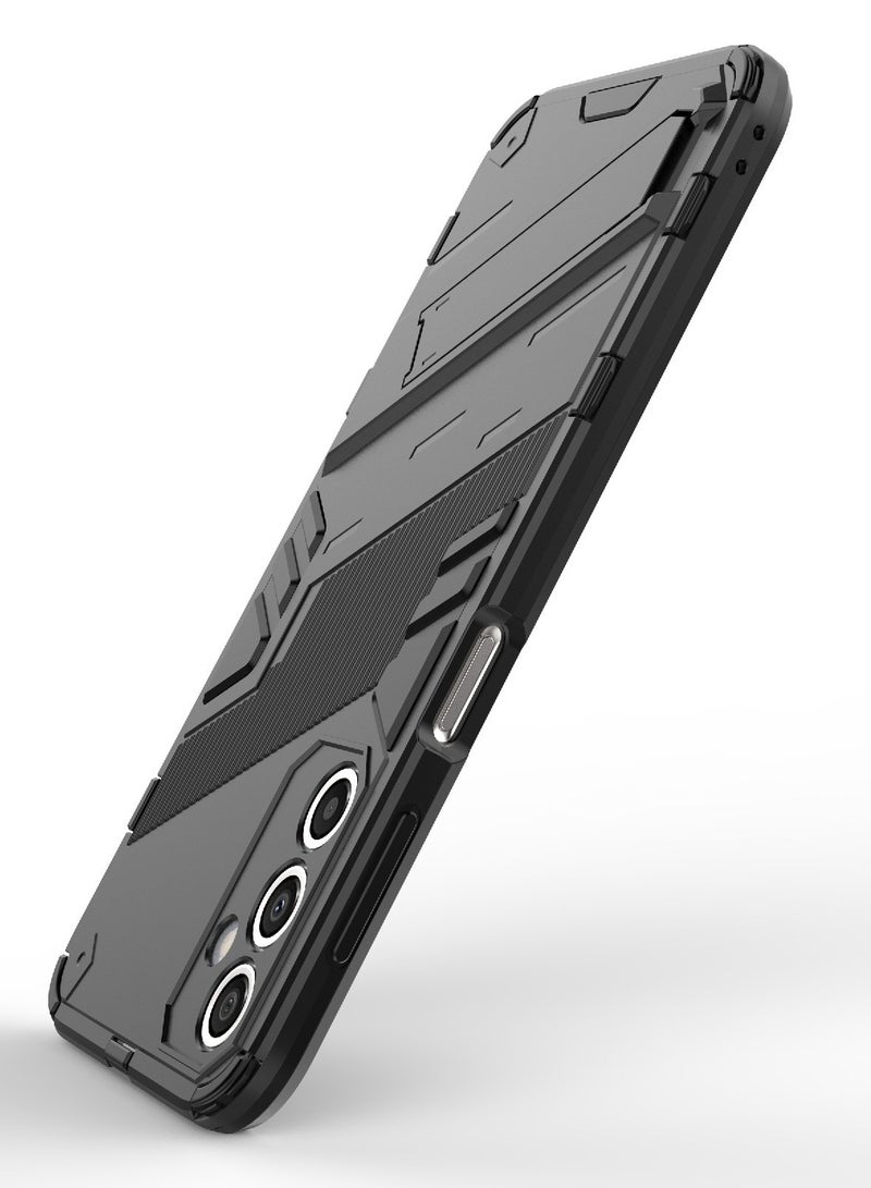 Punk Armor 2 in 1 PC Tpu Shockproof Phone Case with Invisible Holder For Samsung Galaxy A14 (black) - Image 3