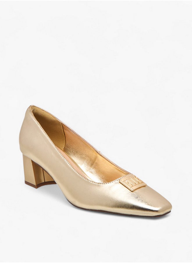 ELLE Women's Logo Accent Slip-On Shoes with Block Heels - J00391-011  - Image 2