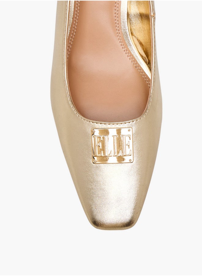 ELLE Women's Logo Accent Slip-On Shoes with Block Heels - J00391-011  - Image 4