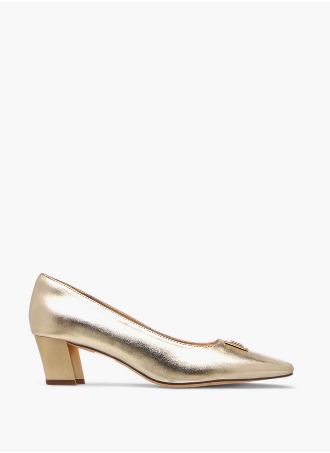 ELLE Women's Logo Accent Slip-On Shoes with Block Heels - J00391-011  - Image 3