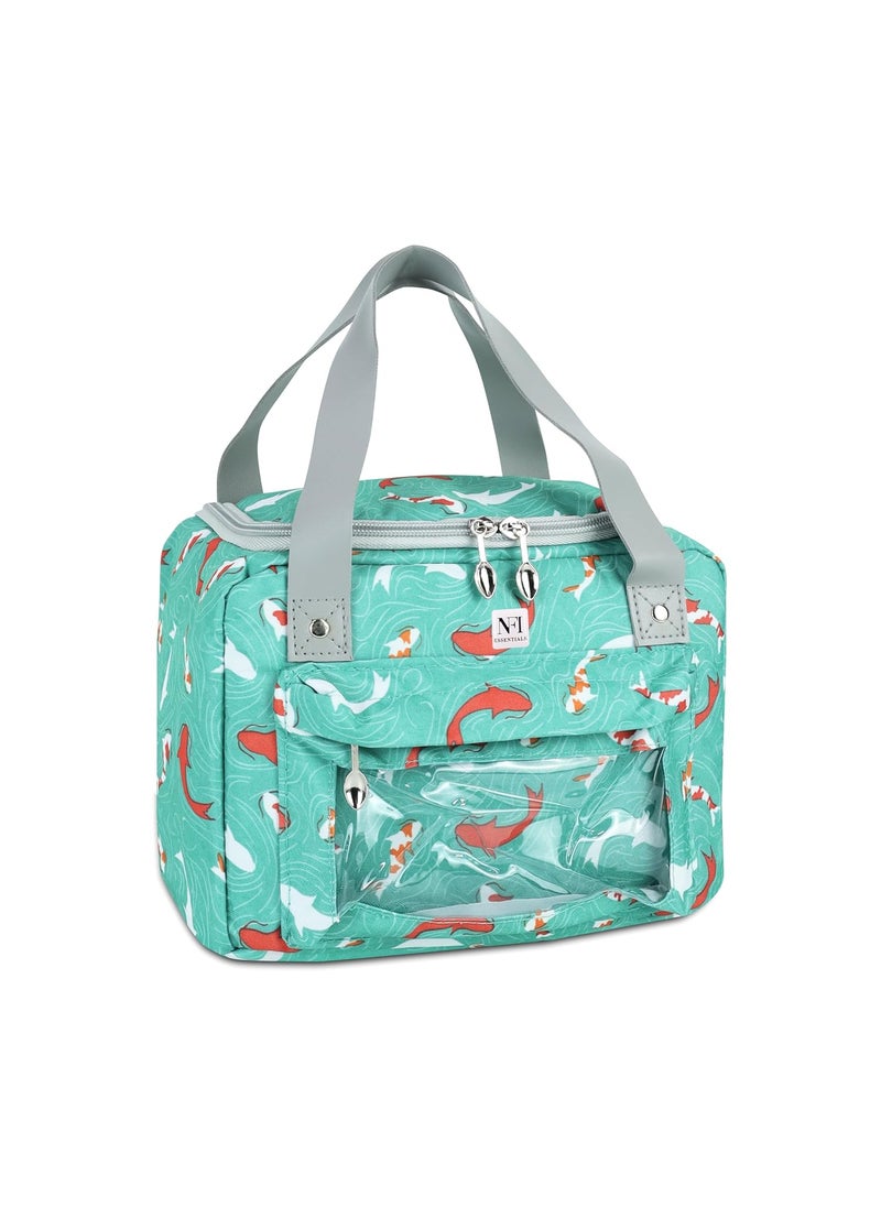 NFI essentials - NFI essentials Insulated Lunch Bag for Men Women with Front Pocket Portable Thermal Large Tiffin Carry Bag Travel Lunch Box Organizer for Office, School, College - Image 1