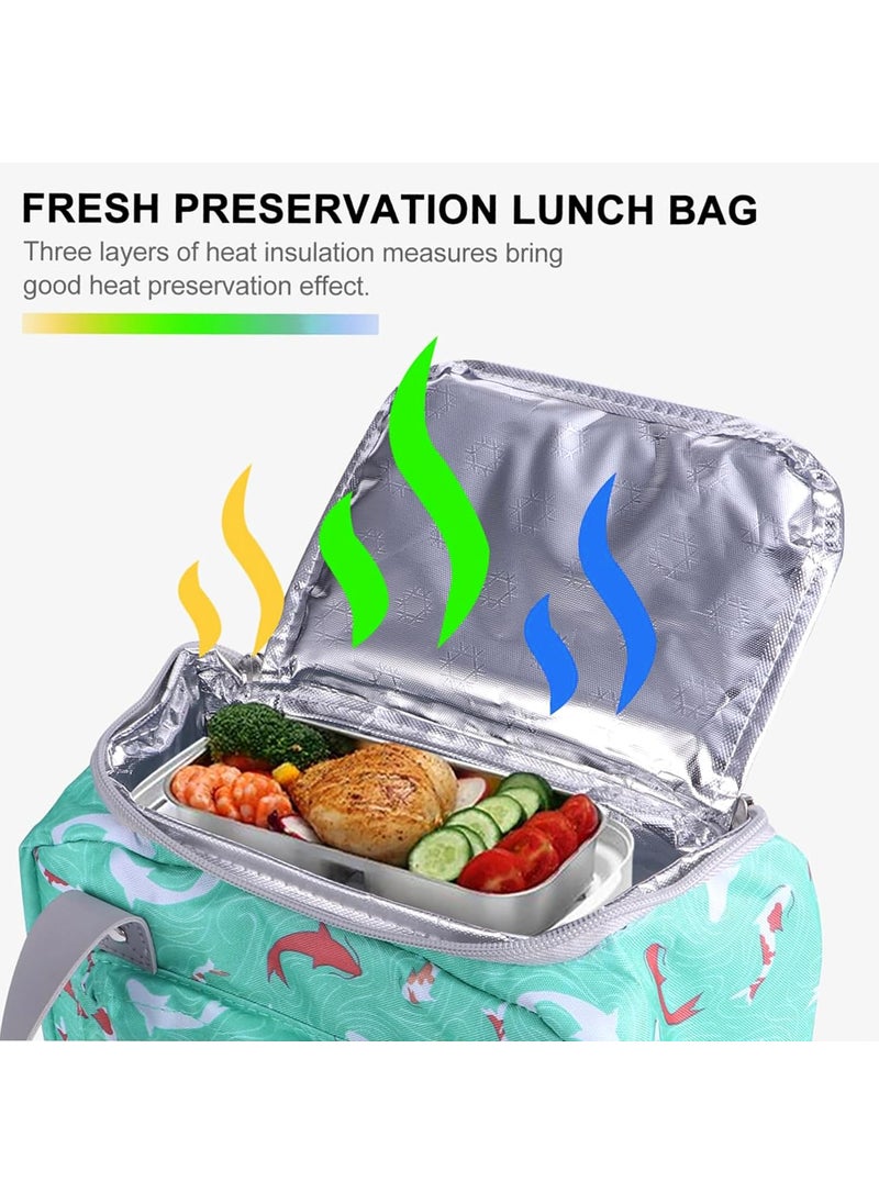 NFI essentials - NFI essentials Insulated Lunch Bag for Men Women with Front Pocket Portable Thermal Large Tiffin Carry Bag Travel Lunch Box Organizer for Office, School, College - Image 1
