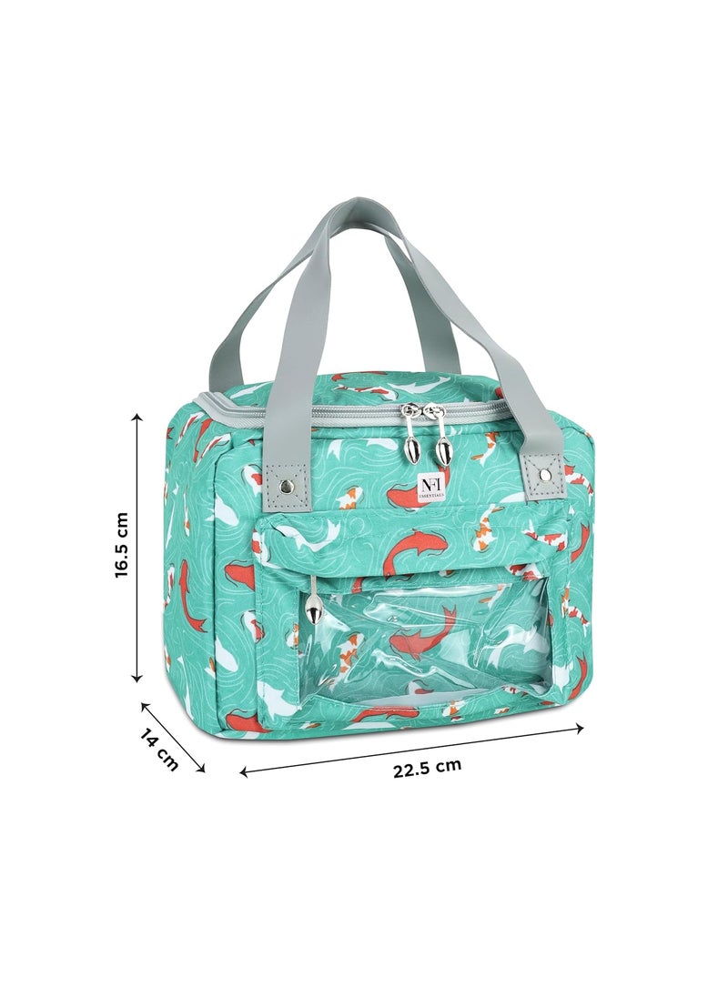 NFI essentials - NFI essentials Insulated Lunch Bag for Men Women with Front Pocket Portable Thermal Large Tiffin Carry Bag Travel Lunch Box Organizer for Office, School, College - Image 1