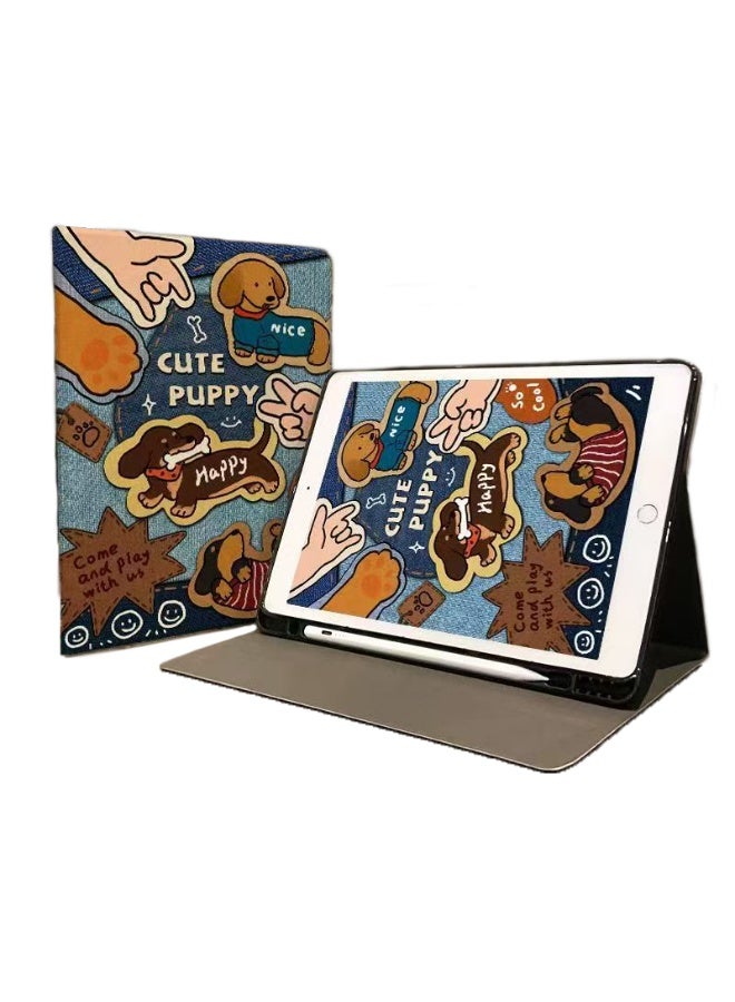 مورتيكو جراب MORTICO iPad (A16) الجيل 11 مقاس 11 بوصة 2025، مع حامل للقلم، ظهر من TPU ناعم، غطاء نوم/استيقاظ تلقائي، تصميم لطيف، كلب لطيف. - Image 1