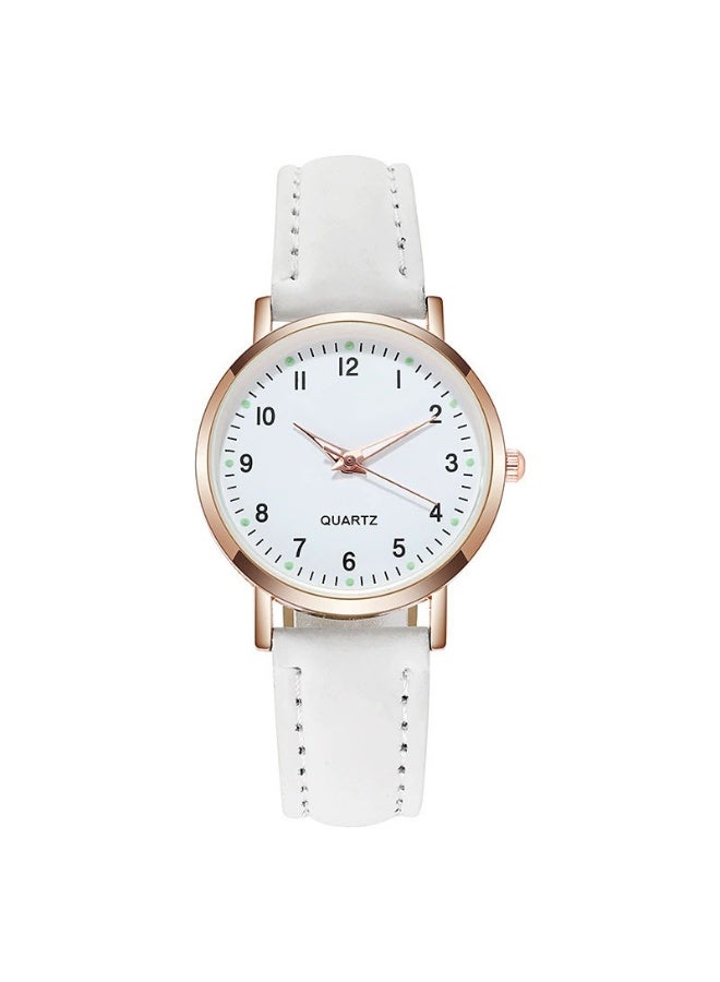 QUARTZ Women's Luminous Digital Quartz Watch & Bracelet Set - Fashion Leather Strap Wristwatch - Image 4