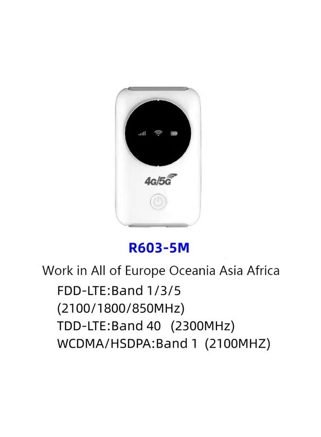 Mobile WiFi Router 4G LTE 5G WiFi Hotspot 300Mbps modem Up to 10 devices SIM card slot 3200mAh battery Wireless portable WiFi device for Asian travel - Image 2