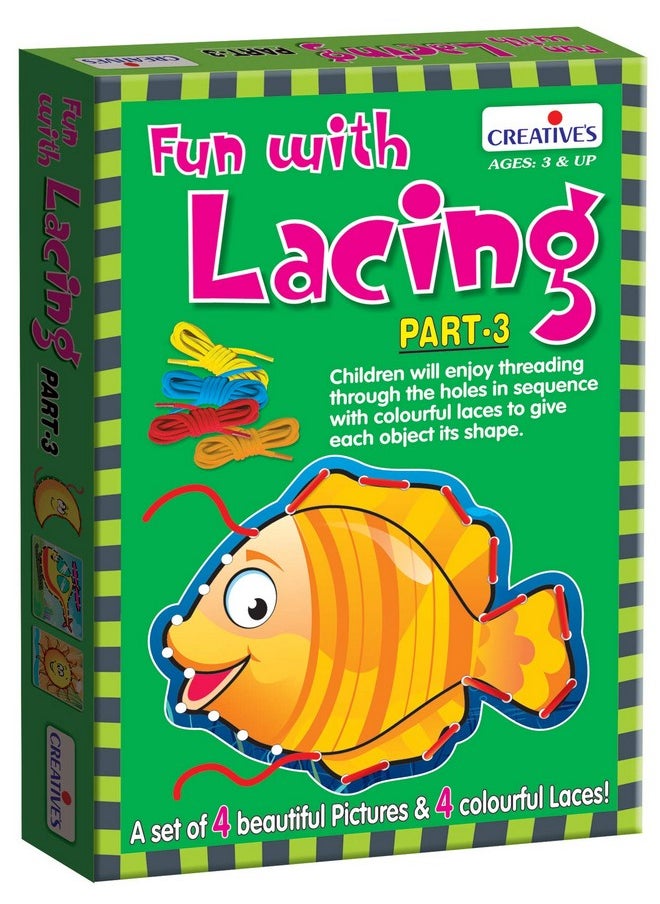 Creative's Creative's Fun with Lacing Part-3 | Fun Activity Game for Kids | Four Beautifull Picture & Colourful Laces | Ages 3 & Up  - Image 1