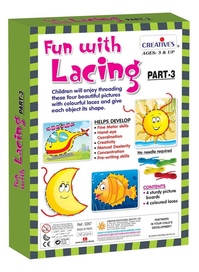 Creative's Creative's Fun with Lacing Part-3 | Fun Activity Game for Kids | Four Beautifull Picture & Colourful Laces | Ages 3 & Up  - Image 2