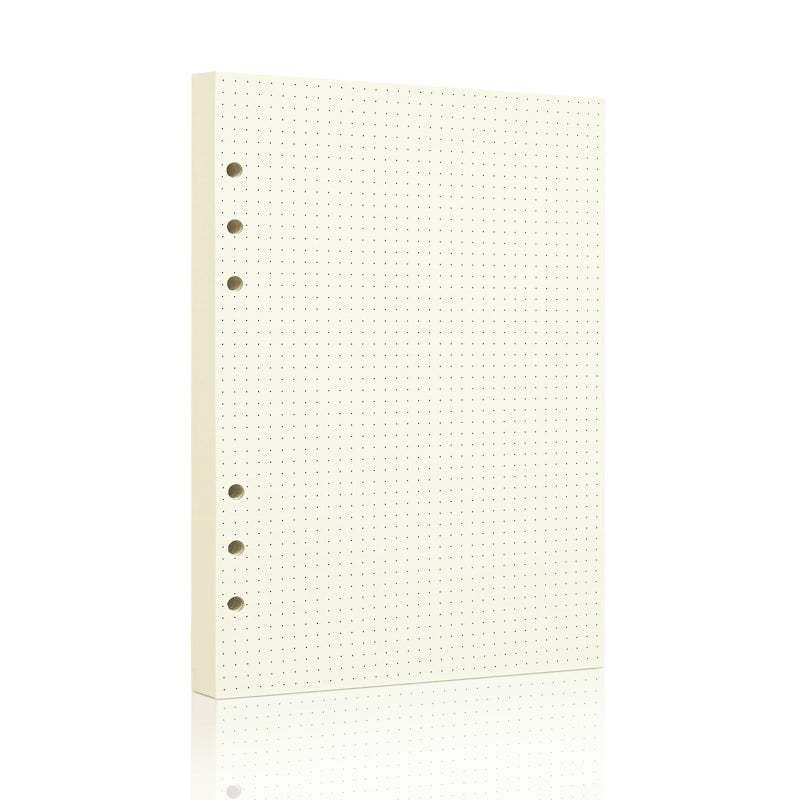Mafegu A5 Dot Grid Paper, 100GSM A5 Dotted Refill Paper for 6 Ring Refillable Binder/Planner/Diary Journals/Painting -Dotted Pages,80 Sheets/160 Pages (Beige-Dot Grid-A5) - Image 1