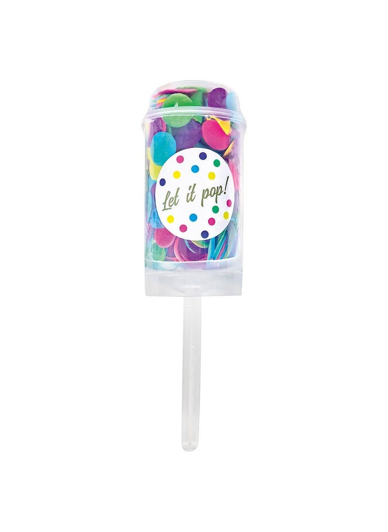 Push Pop Confetti Cannon Multicolor Paper Plastic 17.5cm