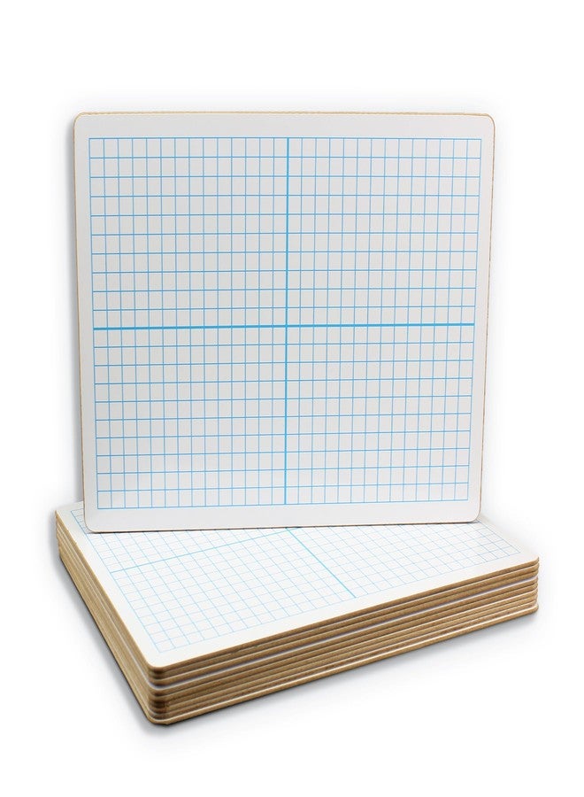 Flipside Products 9" x 12" XY Axis Two-Sided Dry Erase Boards 12 Pack, White Boards, Classroom Pack, Double Sided Lapboard for Class, Reusable for Group Participation, Bulk