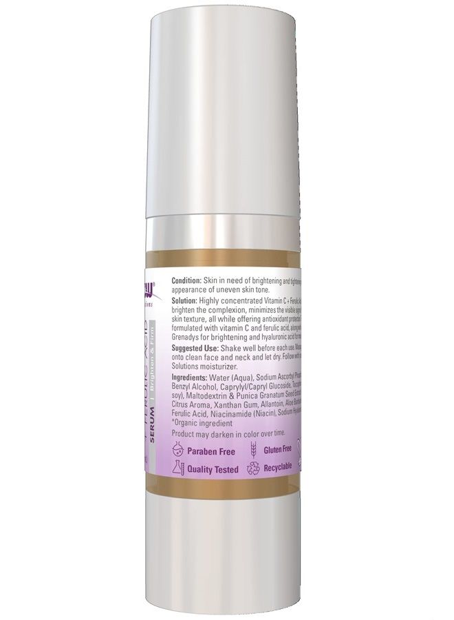 now Solutions, Vitamin C Serum Plus Ferulic Acid, Skin Brightening and Tightening, Highly Concentrated, 1-Ounce - Image 3