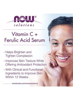 now Solutions, Vitamin C Serum Plus Ferulic Acid, Skin Brightening and Tightening, Highly Concentrated, 1-Ounce  - Image 4