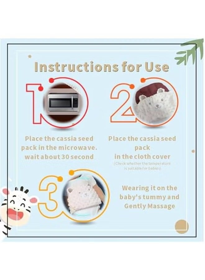 bbet Baby Colic And Gas Relief Bellyband, Heated Tummy Wrap, Baby Swaddle Belly Protector Heated For Upset Stomach And Soothes Gas Microwavable Belly Warmer for Infants 0–3 Years, Adjustable Soft Wrap for Tummy Ache, Natural Red Bean Heat Therapy, Washable & Safe for Newborns(White） - Image 2