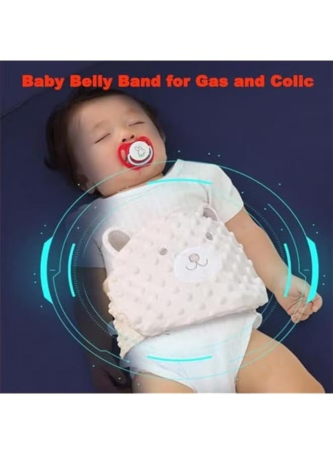 bbet Baby Colic And Gas Relief Bellyband, Heated Tummy Wrap, Baby Swaddle Belly Protector Heated For Upset Stomach And Soothes Gas Microwavable Belly Warmer for Infants 0–3 Years, Adjustable Soft Wrap for Tummy Ache, Natural Red Bean Heat Therapy, Washable & Safe for Newborns(White） - Image 5
