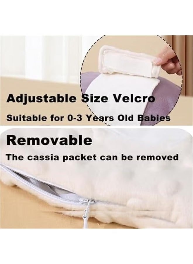 bbet Baby Colic And Gas Relief Bellyband, Heated Tummy Wrap, Baby Swaddle Belly Protector Heated For Upset Stomach And Soothes Gas Microwavable Belly Warmer for Infants 0–3 Years, Adjustable Soft Wrap for Tummy Ache, Natural Red Bean Heat Therapy, Washable & Safe for Newborns(White） - Image 4