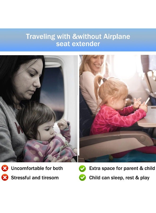Kissy Baby Toddler Airplane Bed, Kids Airplane Seat Extender Travel, Kids Airplane Travel Essentials, Must Have for Toddlers, Portable Plane Bed for Flights (Black) - Image 2