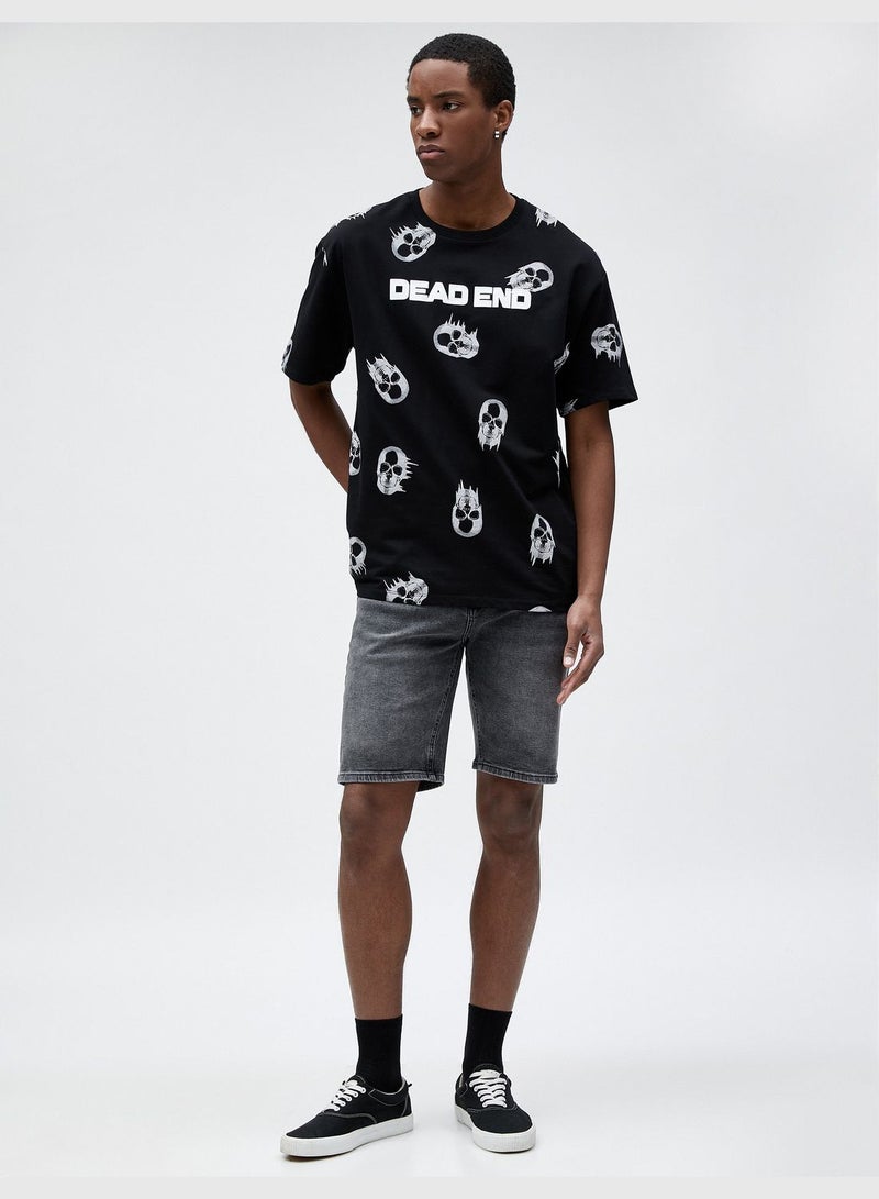 KOTON Bermuda Denim Shorts Buttoned Pocket Detailed Cotton  - Image 2