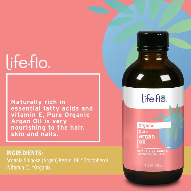 Life-flo Pure Argan Oil | Organic and Cold Pressed | Intensify Hair Shine and Softness & Minimize Split Ends | Skin Moisturizer | 4 oz - Image 2