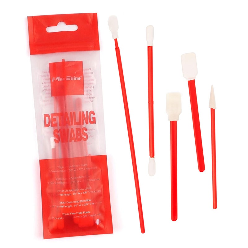 Maxshine Universal Detailing Swabs  Precision Cleaning Tools for Tight Areas Vents Emblems  HardtoReach Spots  LintFree Reusable Swabs for Interior  Exterior Car Detailing