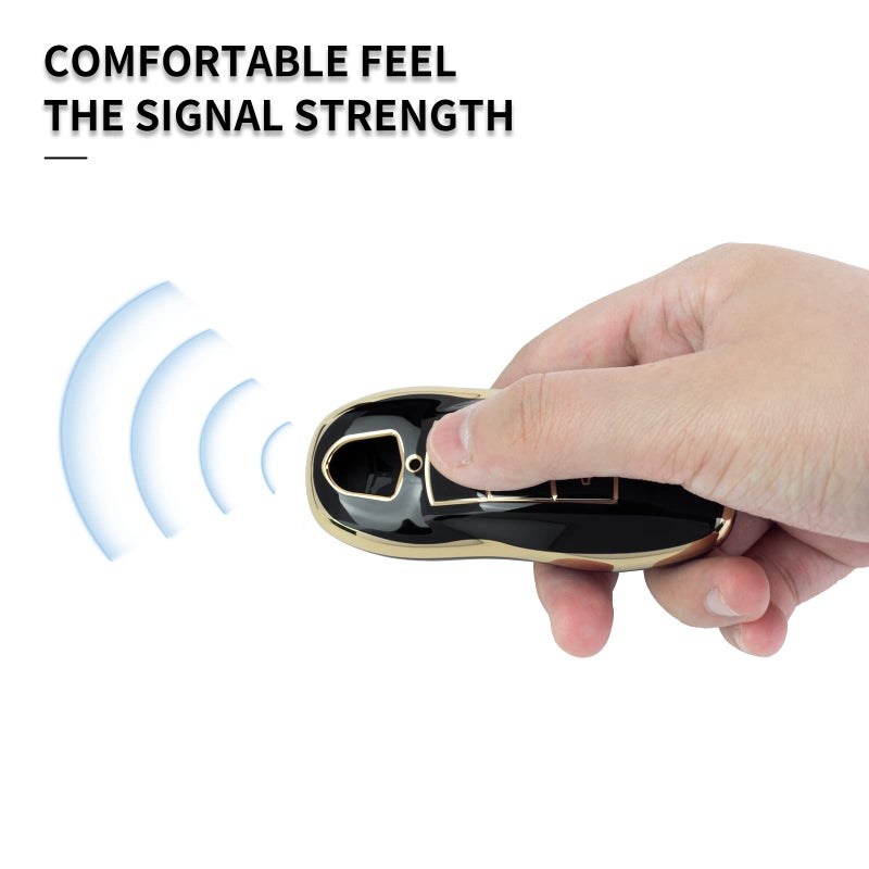 SK CUSTOM Black TPU Gold Edge Smart Key Fob Case Protective Cover Compatible with Porsche Macan Cayenne Panamera 911 3 Button Keyless Car Remote Accessory - Image 5